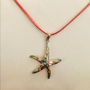 Silver starfish necklace